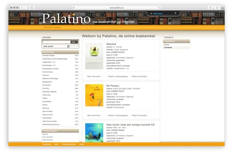 Palatino webshop
